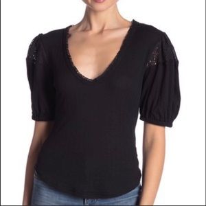 Free People black St. James top - New!